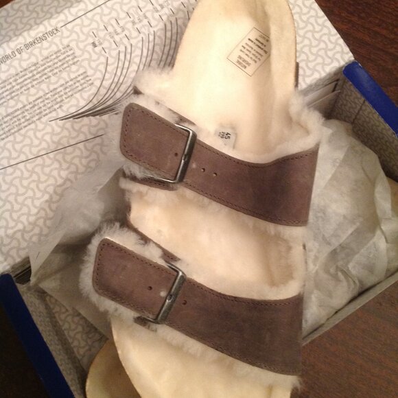 Birkenstock Men's Regular Fit Arizona Shearling Sandals-USA size 12M- New in Box - Picture 1 of 5